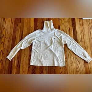 Ralph Lauren Off White Turtleneck Sweater with Embroidered Logo - Medium